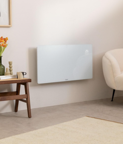 Elegante y moderno radiador calefactor electrico wifi de cristal bajo consumo